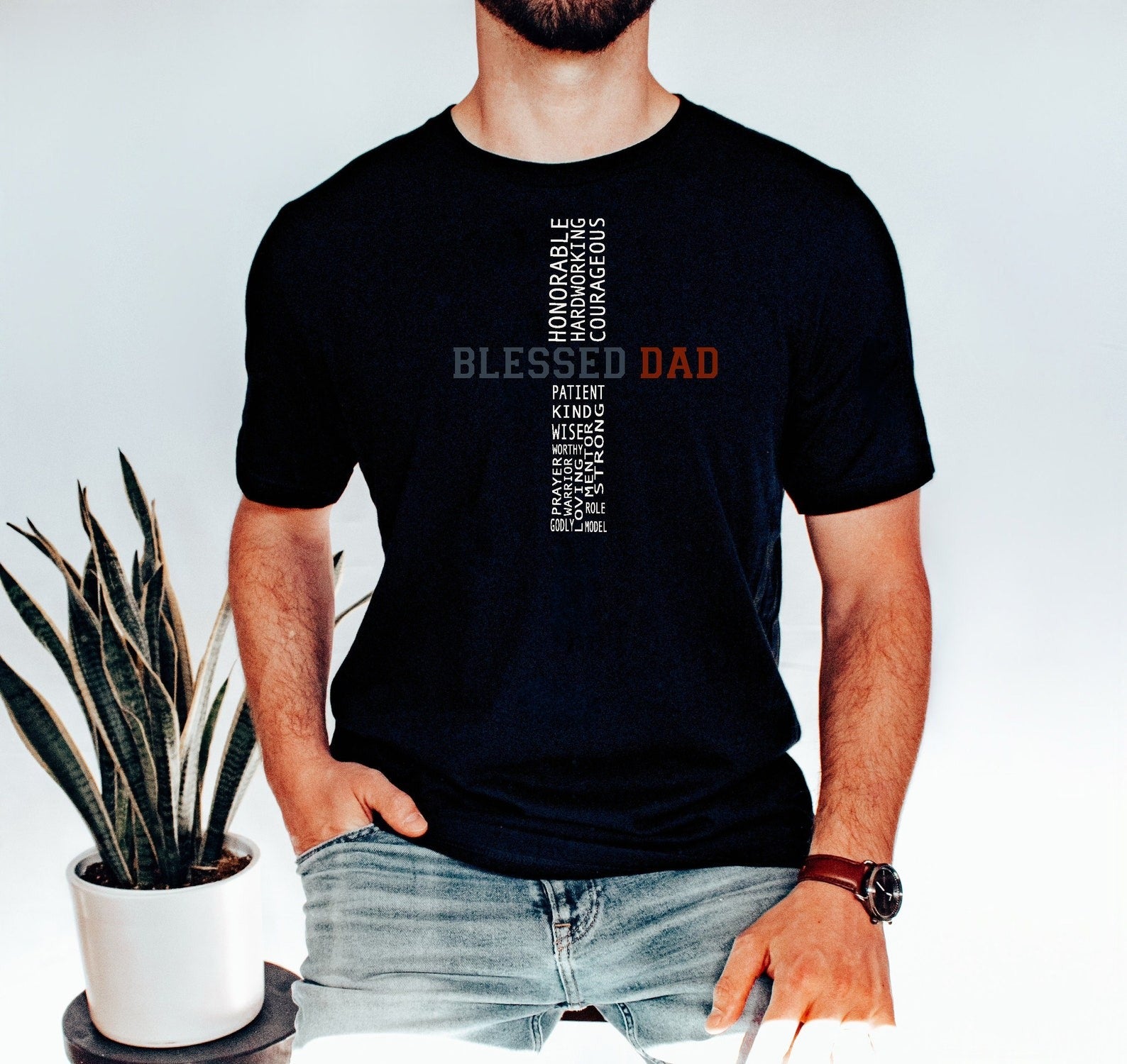 Blessed Dad Shirt Cross Shirt Christian Shirt Faith Hope Shirt Religious Shirt Jesus Cross Shirt Fathers Day Shirt Dad Gift For Father